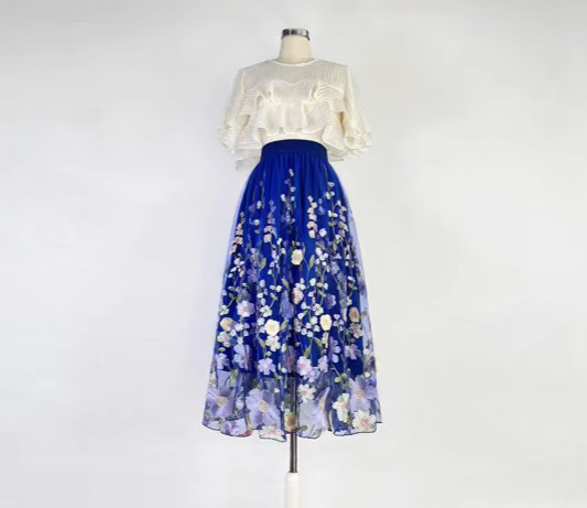 waist printed original skirt