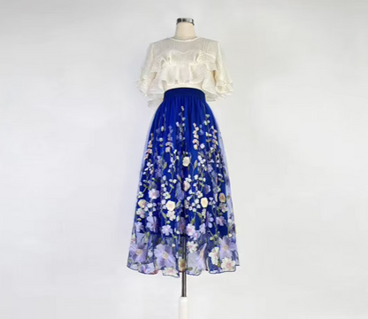 Original waist printed skirt 