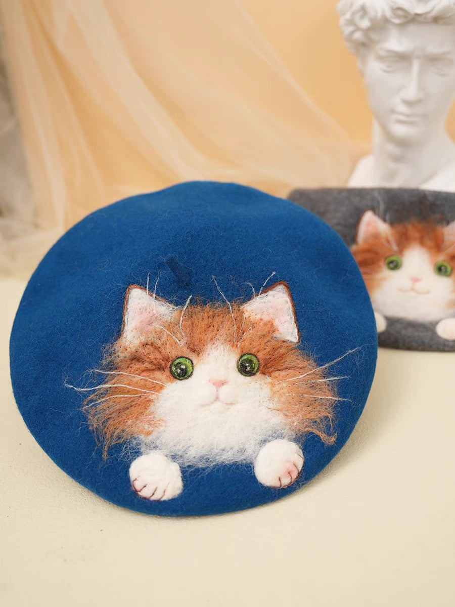 Korean version versatile cute cat painter hat