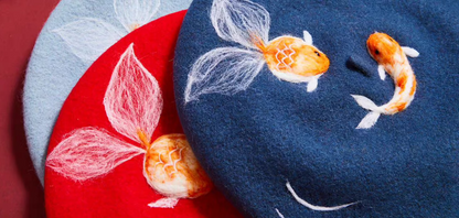 wool felt Chinese style fish painter hat