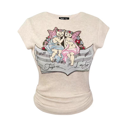 oatmeal color knitted pullover embroidered cat sweater 