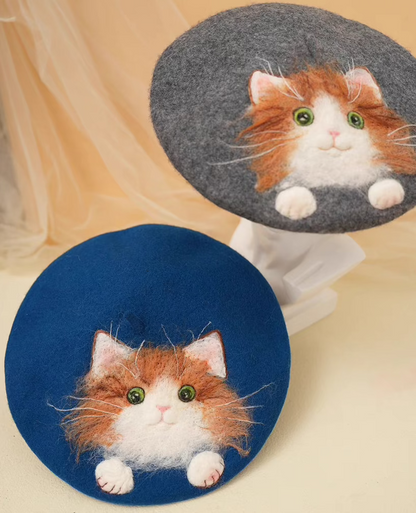 Korean version versatile cute cat painter hat