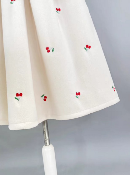 niche embroidered woolen retro elegant skirt 