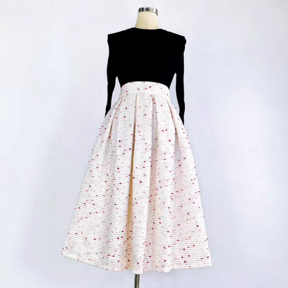 high waist colorful dots umbrella skirt 