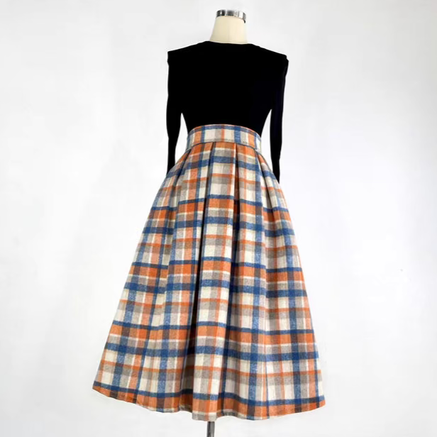 woolen high-waisted tutu skirt slimming skirt