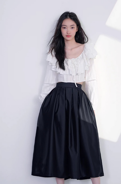 color high waist niche tutu skirt