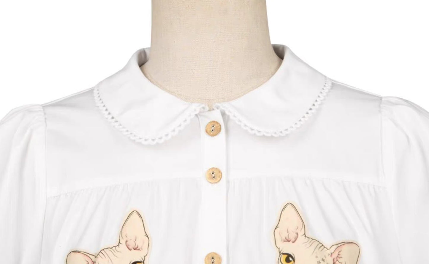 baby cat doll loose puff sleeves dress