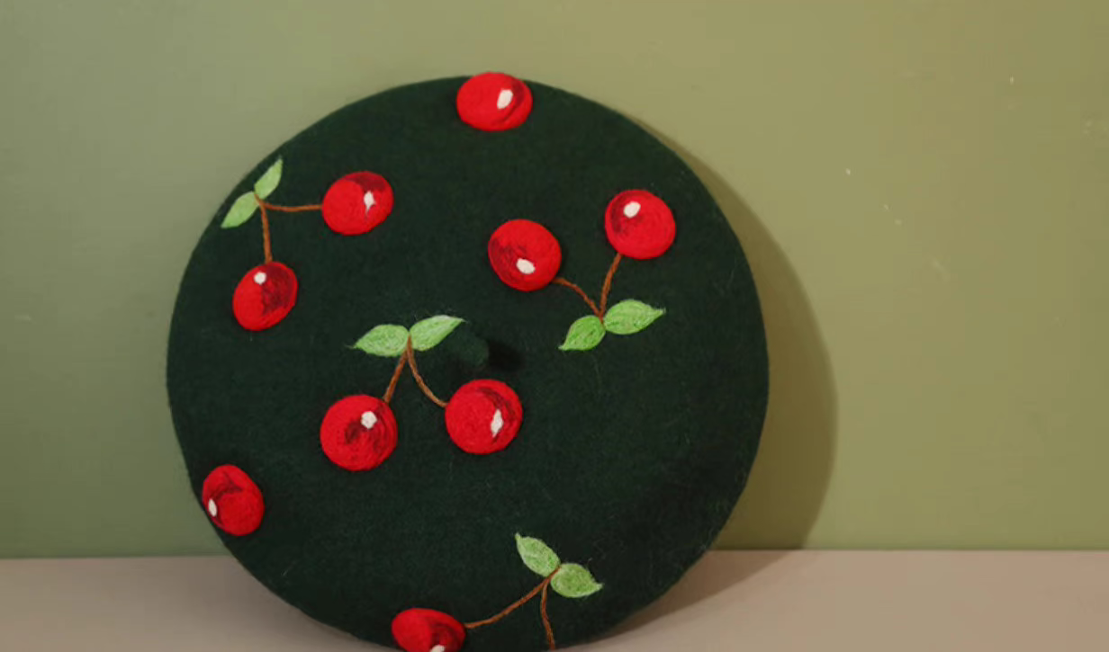 three-dimensional cherry original hat