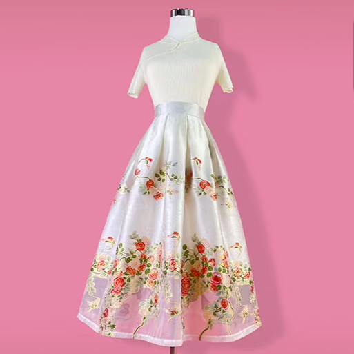 Elegant A-Line Blossom Puff Skirt