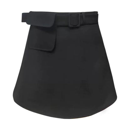 waist bag decorated black short skirt