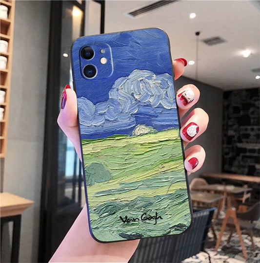 "Wheat field under thunderclouds" iPhone case