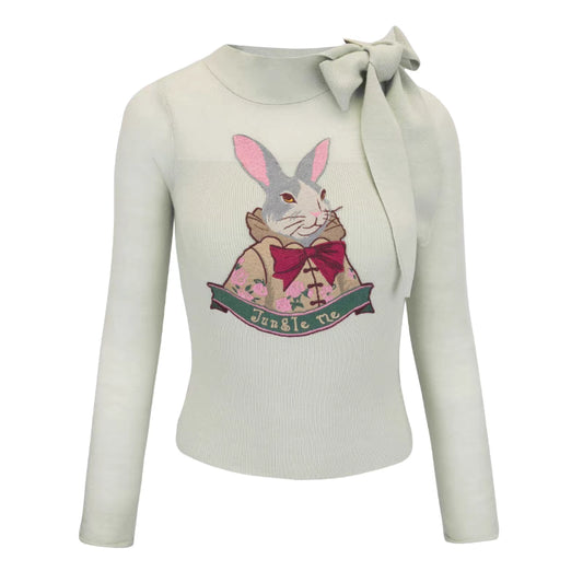 jacquard rabbit knitted top