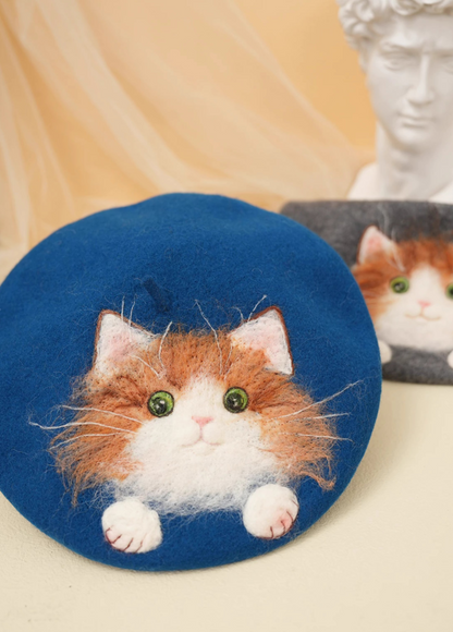 Korean version versatile cute cat painter hat