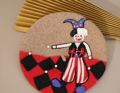 warm painter cute childlike clown hat