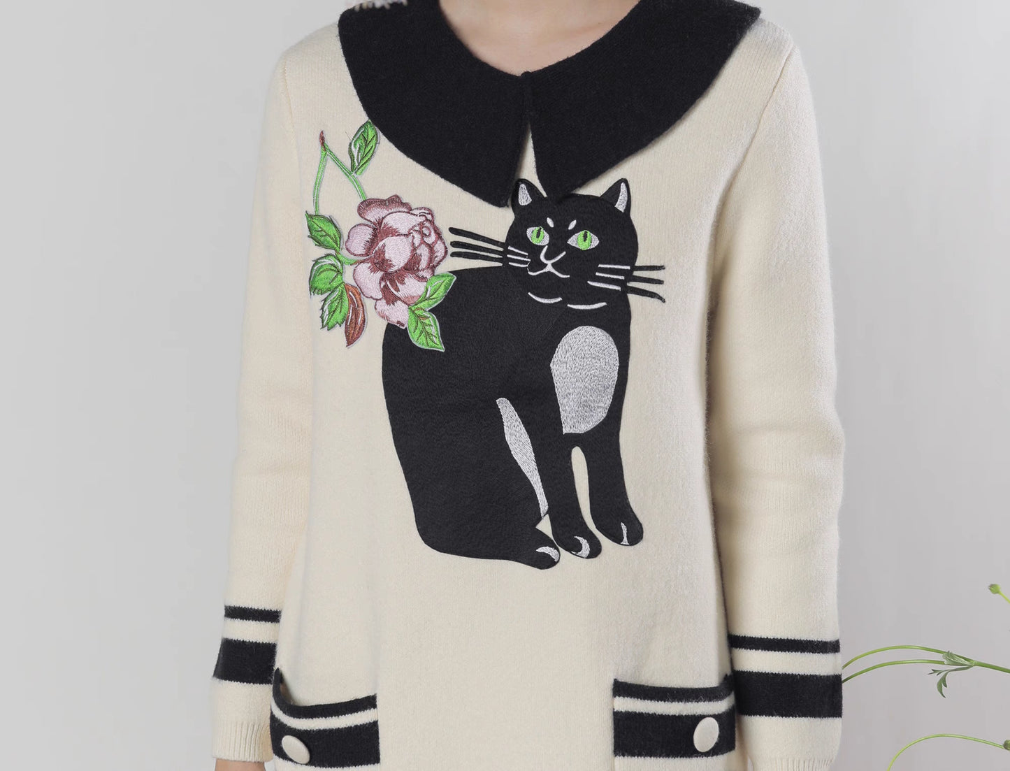 autumn and winter cat and flower dress 