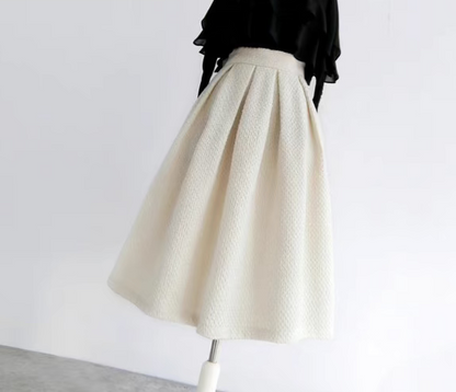 tweed fragrant style A-line skirt