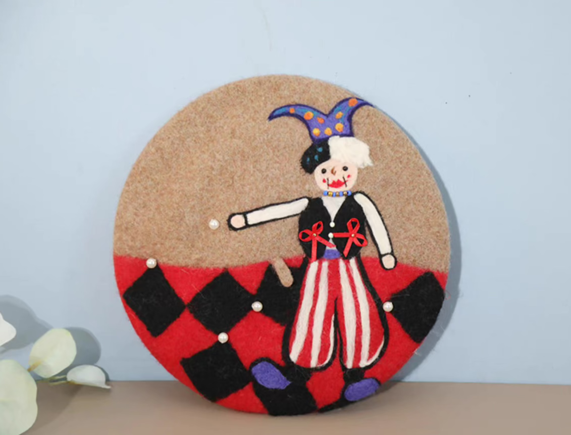 warm painter cute childlike clown hat