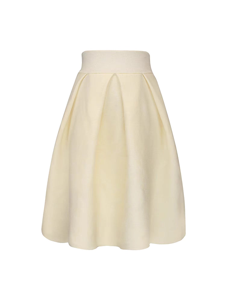 retro fluffy mid-length umbrella skirt