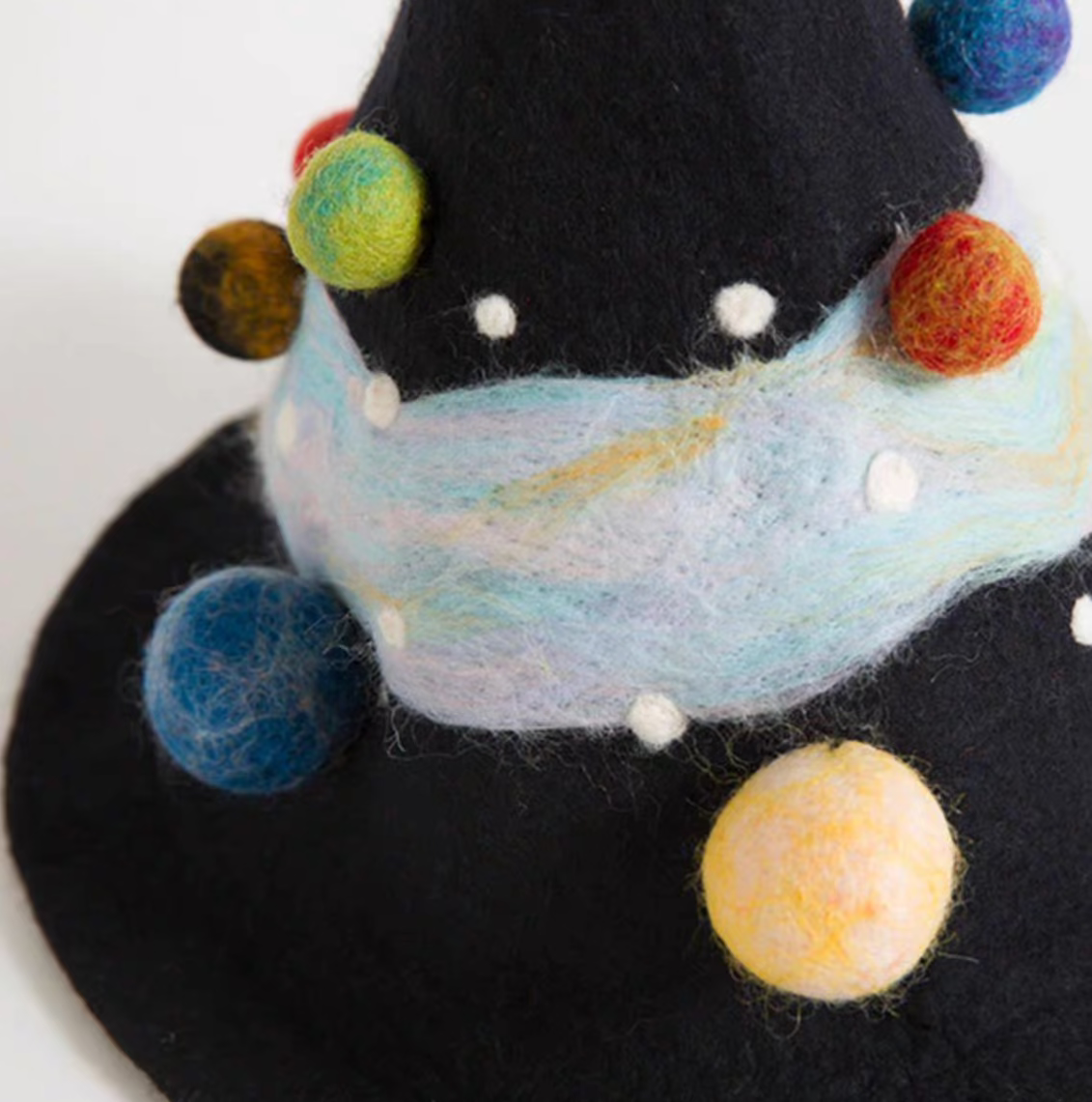 wet felt planet night sky beret