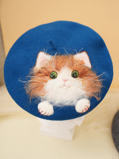 Korean version versatile cute cat painter hat