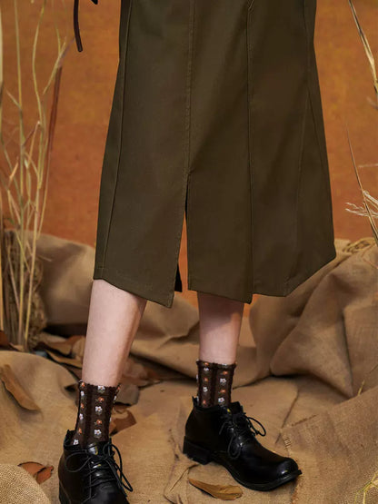niche retro temperament high-end A-line skirt 