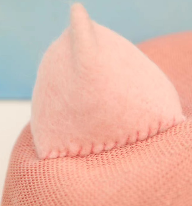 wool felt cute pink fox ears beret