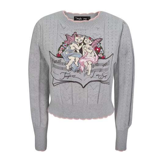 Gray love heart Empty flower troupe Old cat dress