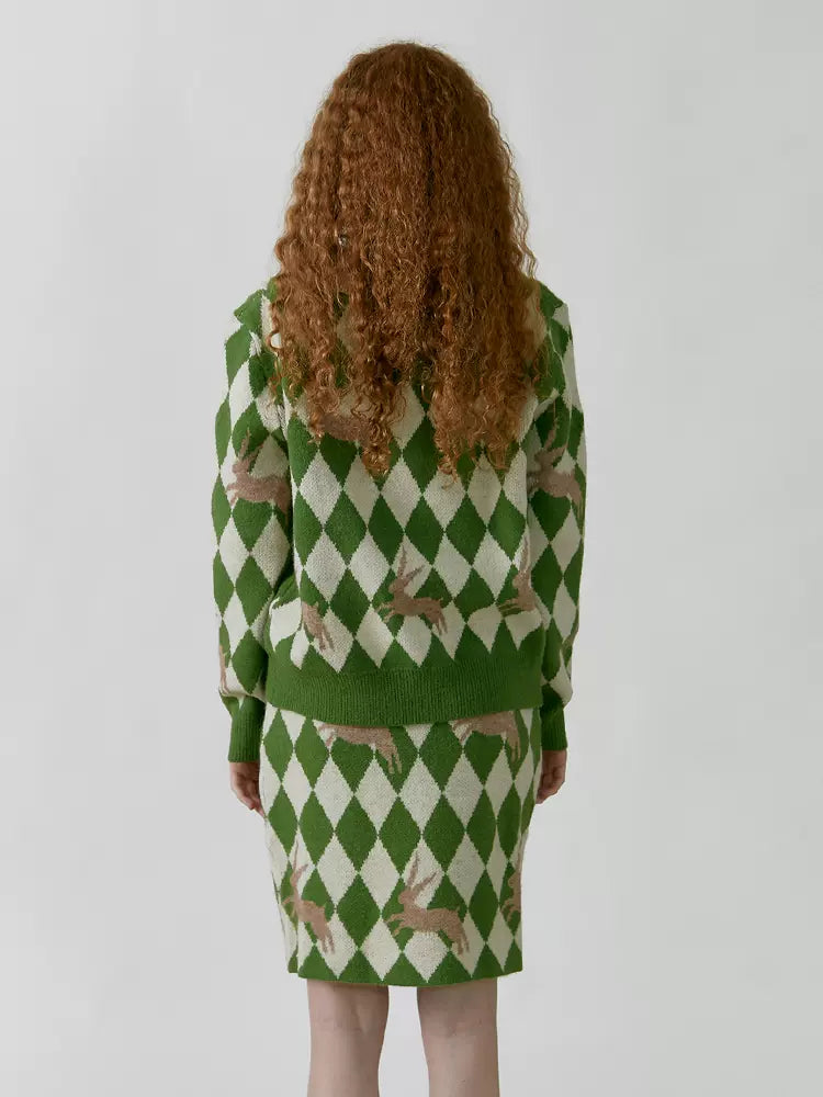 green rhombus rabbit skirt – remulia