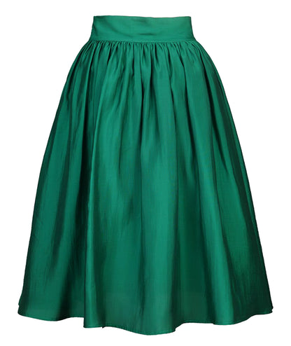 mid-length thin retro A-line pleated skirt