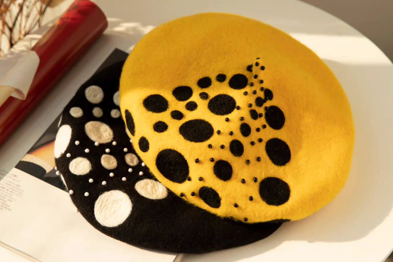 wool felt polka dot painter hat