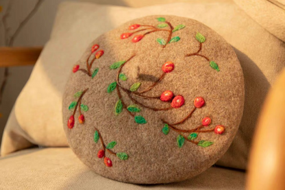 wool felt berry khaki beret