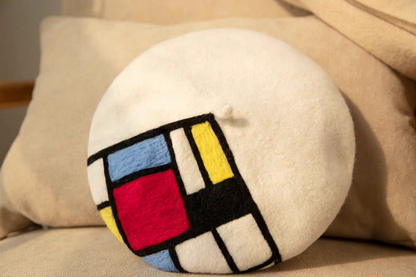 wool felt painter's Mondrian square beret