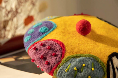 handmade felt color art beret