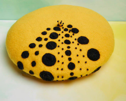 wool felt polka dot painter hat