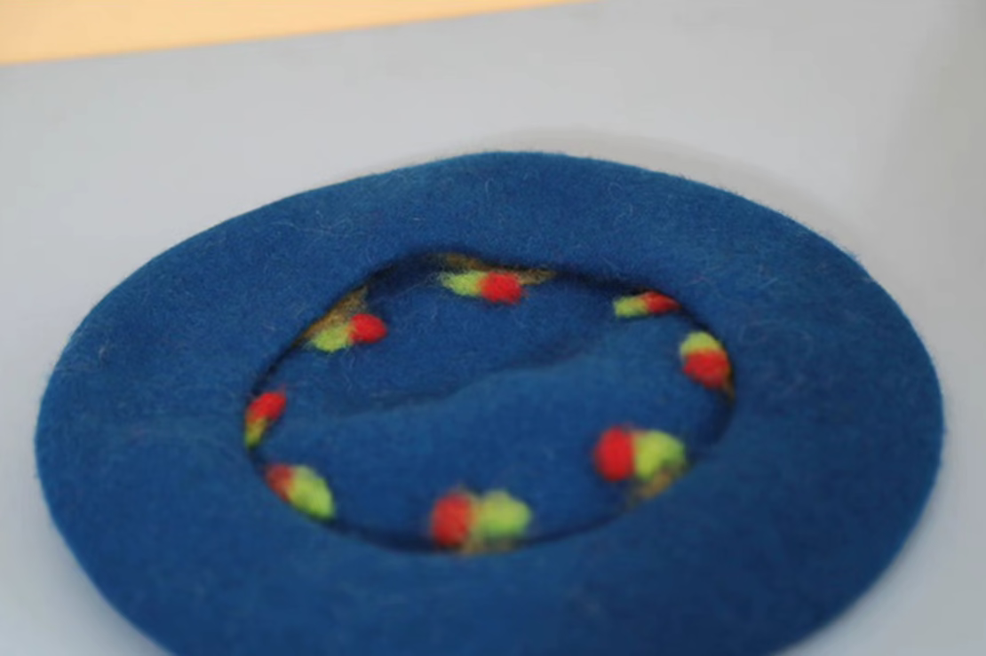 blue wool felt painter hat