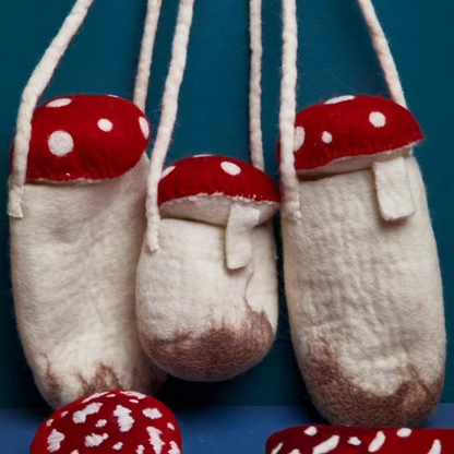 wool felt cross-body mushroom shoulder bag