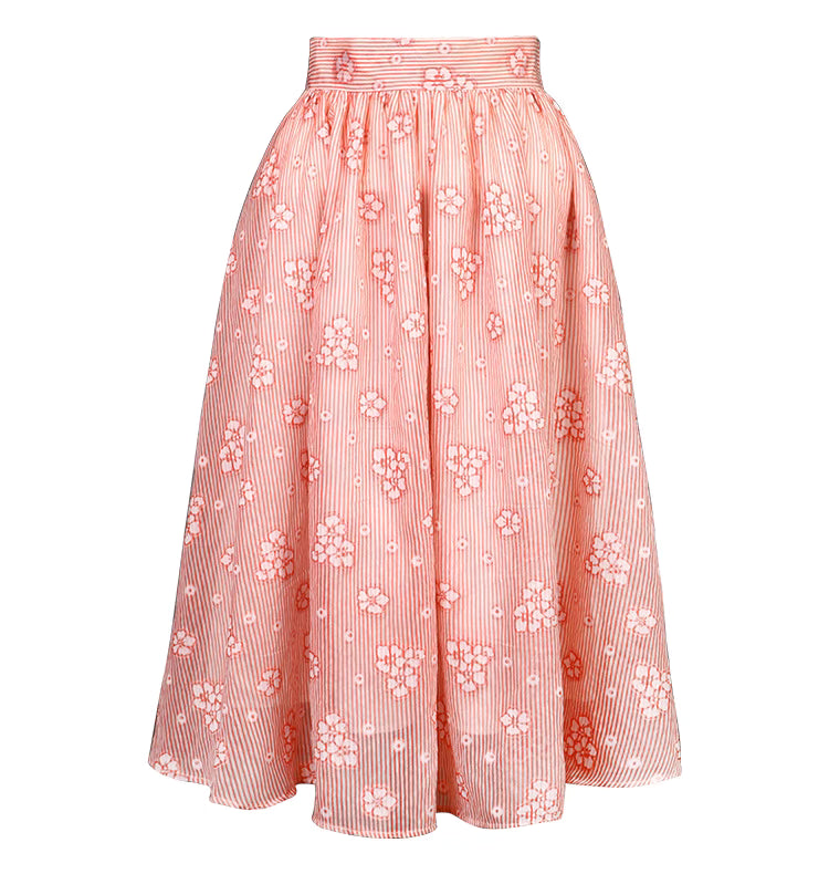 Light and elegant embroidered A-line skirt 