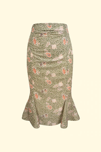 high-waisted retro fishtail skirt