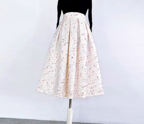 high waist colorful dots umbrella skirt 