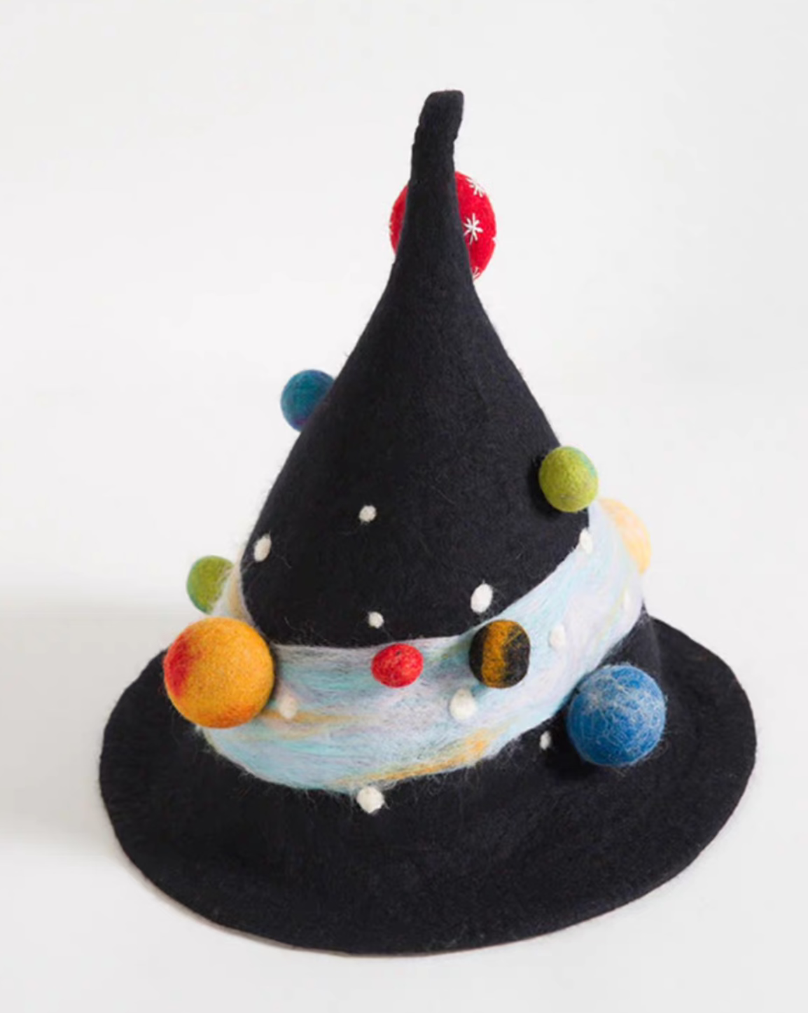 wet felt planet night sky beret