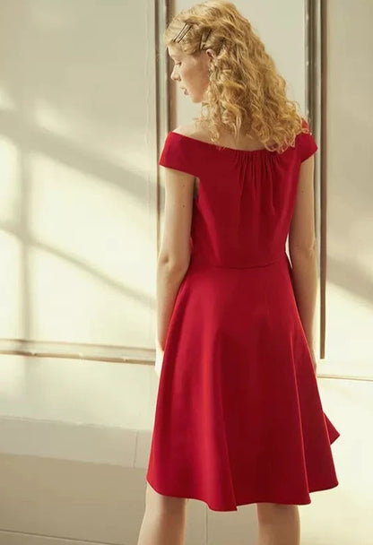 sensual large red annual formal dress