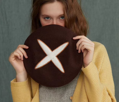 handmade wool felt mushroom painter's hat