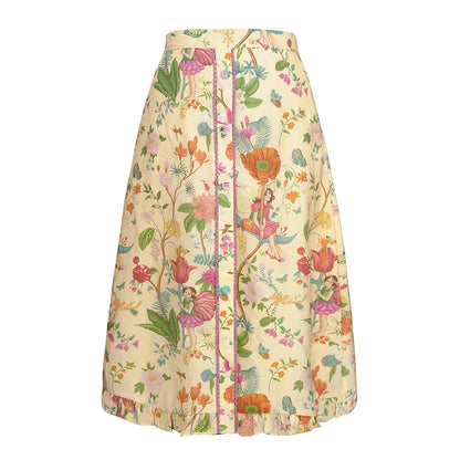 retro garden elf print A skirt