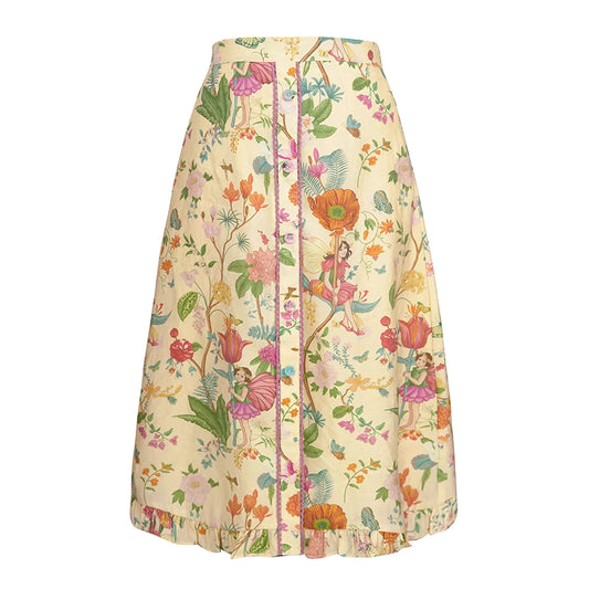 retro garden elf print A skirt 