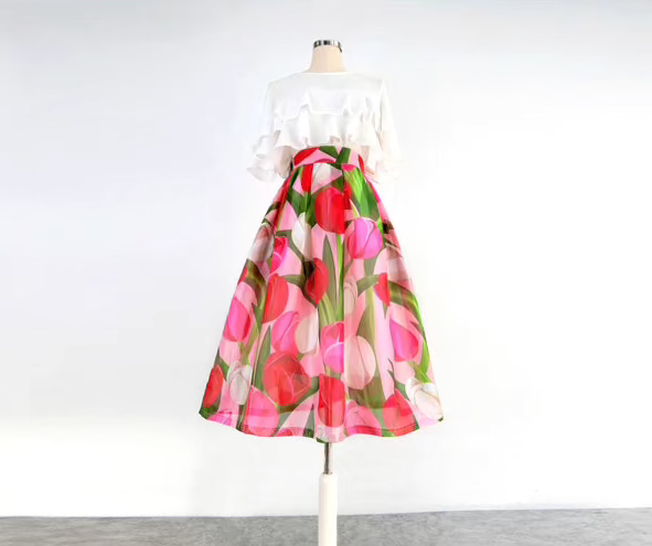 flower fairy tulip organza umbrella skirt