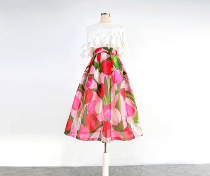 flower fairy tulip organza umbrella skirt