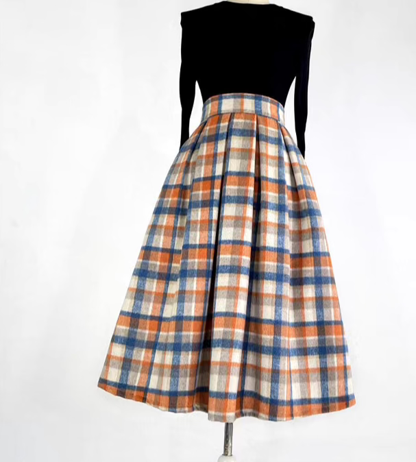 woolen high-waisted tutu skirt slimming skirt