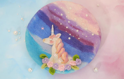 wool felt fantasy unicorn beret