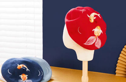 wool felt Chinese style fish painter hat