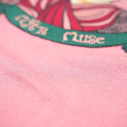 rose pink Frida cat retro top